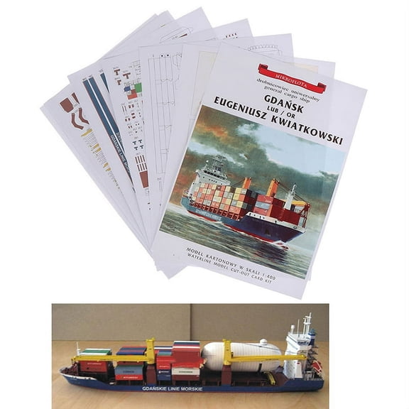 FNNMNNR 1 400 Gdansk Cargo Ship DIY Handcraft 3D Paper Card Model Sets
