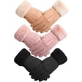 thumbnail image 1 of FNNMNNR 1 Pairs Winter Warm Touchscreen Gloves Women‘s Fleece Lining Texting Gloves Fuzzy Cuff Thermal Soft Winter Gloves, 1 of 6