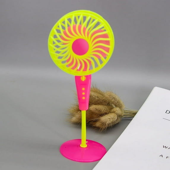 FNNMNNR 1 X Mini Fan Toys For Barbies Kids Dollhouse Furniture Accessories Color Random