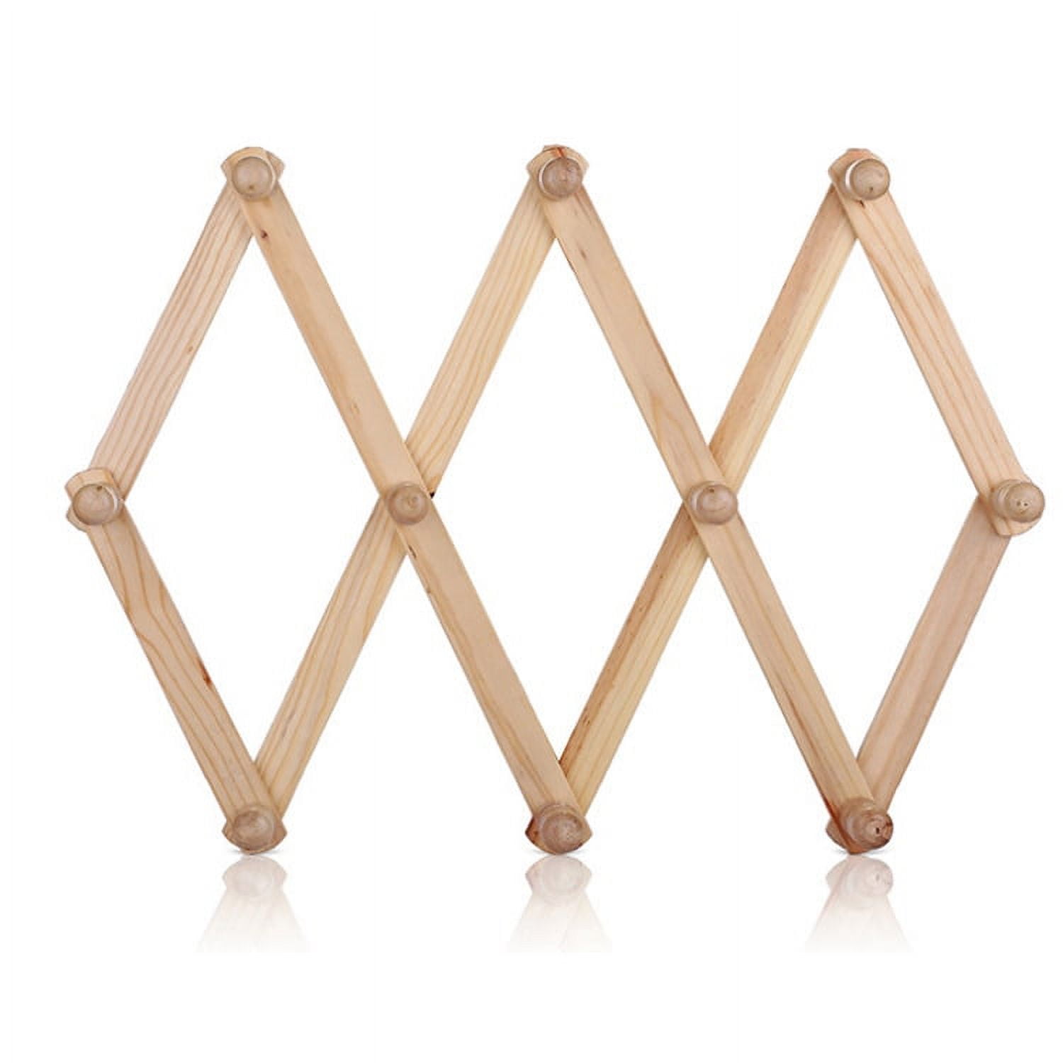 10 hook torched wood wall mounted expandable wooden hat mug coat office accordion peg coat rack hanger hotsell