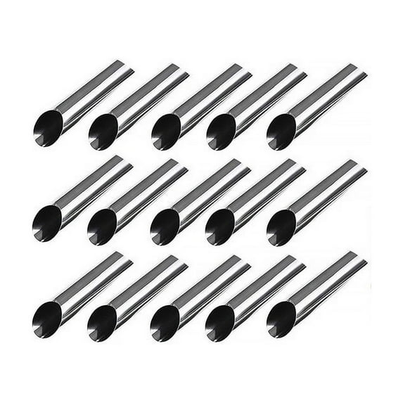 FNNMNNR 15pcs Stainless Steel Cannoli Forms Food Grade Cream Horn Mould Cake Horn Mould Cannoli Tubes Shells Pastry Baking Mold