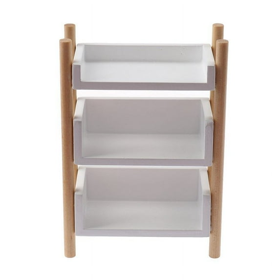FNNMNNR 1PC 1 12 Dollhouse Furniture Miniature Bookshelf Flower Shelf Storage Rack