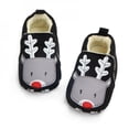 thumbnail image 1 of FNNMNNR 1Pair Newborn Baby Girl Boy Home Shoes Soft Sole Indoor Slippers Infant Crib Shoes Fashion Cartoon First Walkers Black 2 13, 1 of 5