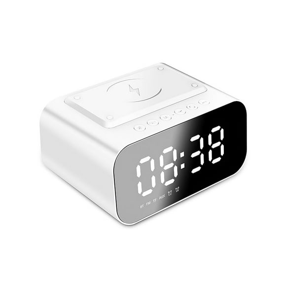 FNNMNNR 2000mah Multifunctional Wireless Charger Clock High Sound Quality Bluetooth Speaker For Household Bedroom Office