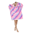 thumbnail image 1 of FNNMNNR 2021  Winter Oversized Hooded Lambswool Sweatshirt for Woman  Super Soft Warm Comfortable Sherpa Wearable Sleepwear with Giant Pocket One Size, 1 of 4