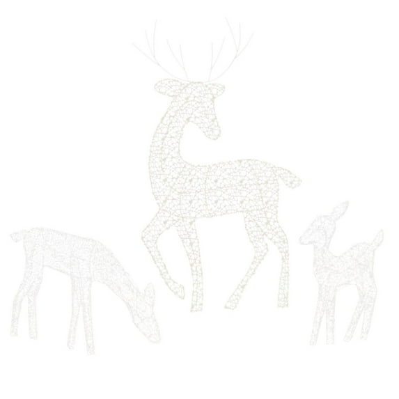 FNNMNNR 2023 Reindeer Family Lighted 2D Deer Christmas Decor With Led Lights MINI Elk Light Up Bucks Doe Fawn Outdoor Yard Garden Decor Need To Assemble