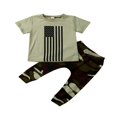thumbnail image 1 of FNNMNNR 2PCS Infant Kids Baby Boys Short-sleeved T-shirt and Camouflage Long Pants Summer Outfits Green 0-6 Months, 1 of 6