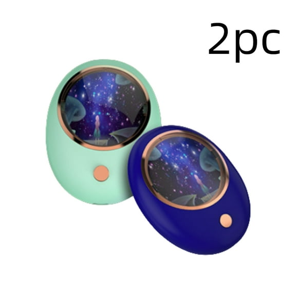 FNNMNNR 2Pcs Hand Warmers Rechargeable, Space Capsule Light USB Handwarmer, 2400mAh Electric Hand Warmer Power Bank, Reusable Portable Hot Hands Heater for Women Men Kids Winter Gift