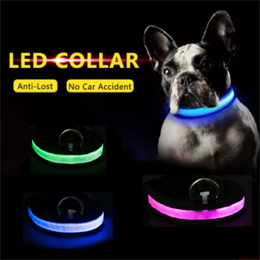 FNNMNNR 3 Colors LED Luminous Pet Dog Collar Leopard Glowing Collar for