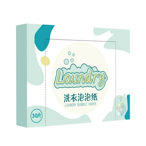 FNNMNNR 30Pcs/Box Laundry Sheet Concentrated Liquidless Hygienic Fragrance Free Detergent Paper for Home