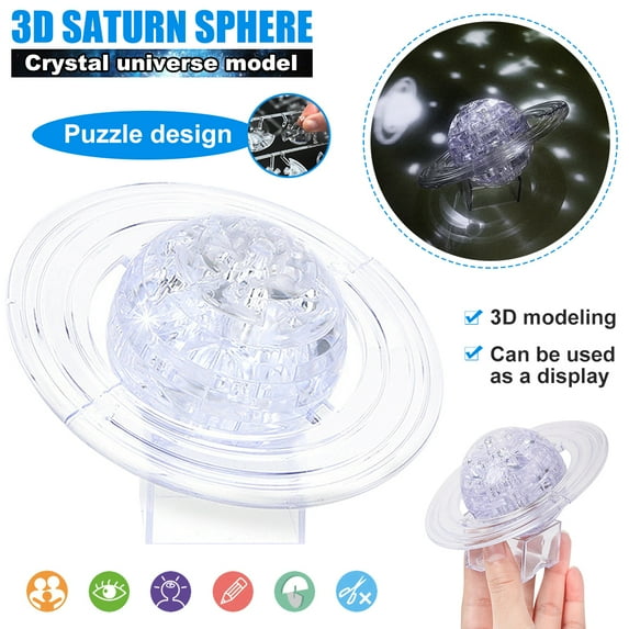 FNNMNNR 3D Crystal Puzzle - Saturn, 40 Pcs