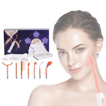 FNNMNNR 4 in1 Portable Electrode High Frequency Facial Beauty Machine Electrotherapy Wand Glass Tube Face Cleansing Skin Tightening Device for Skin Repair and Maintenance
