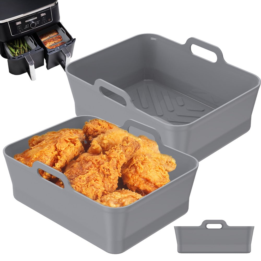 FNNMNNR Air Fryer Silicone Liner Basket Liners Square Reusable Airfryer