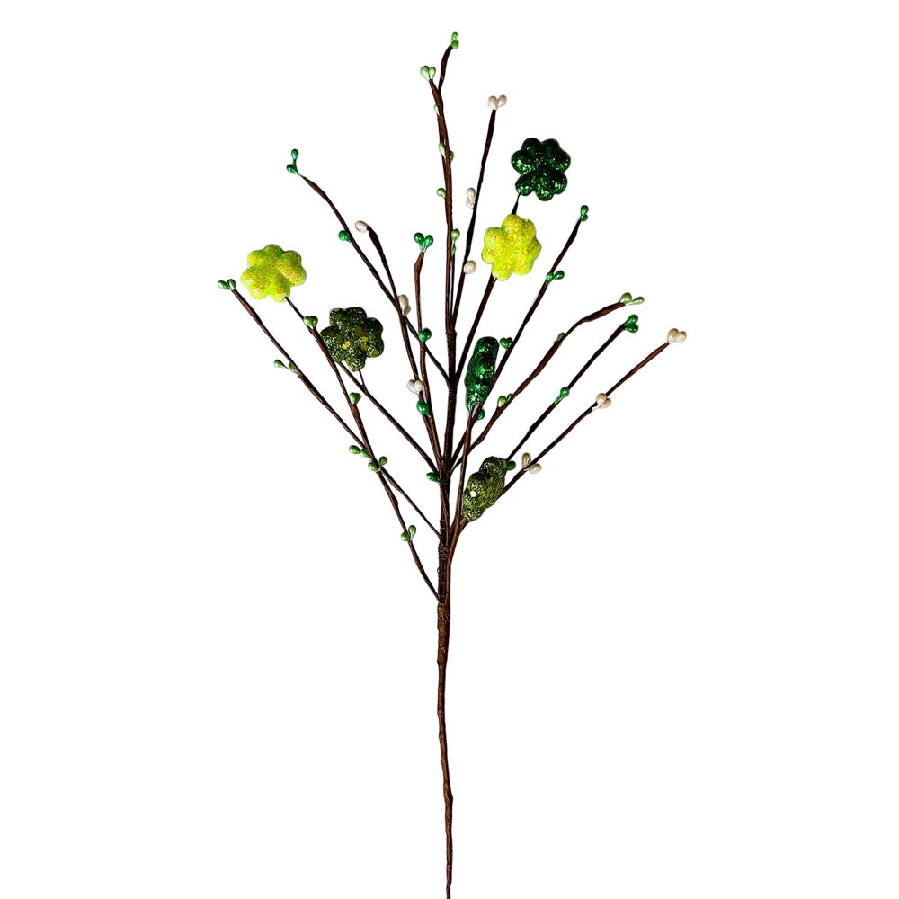 FNNMNNR Artificial Flower Decoration Ornaments Green Dried Flowers Creative Simple St. Patrick‘S