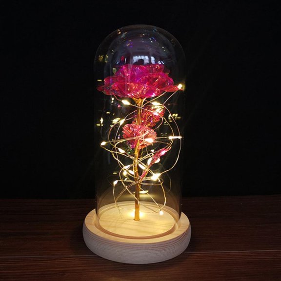 FNNMNNR Artificial Flower Rose Light Galaxy Rose Flower Gift for Her Forever Rose in Glass Dome for Mother‘s Day Gifts for Valentine’s Day Christmas gift Artificial Galaxy Rose Lamp