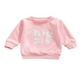 thumbnail image 1 of FNNMNNR Baby Bro Sister Matching Clothes Children Letter Printed Sweatshirt Casual Round Neck Long Sleeve Loose Pullover Sweater, 1 of 8