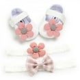thumbnail image 1 of FNNMNNR Baby Girl Cute Baby Bed Shoes Non-Slip Soft Sole Sports Shoes +2 Headband, 1 of 6