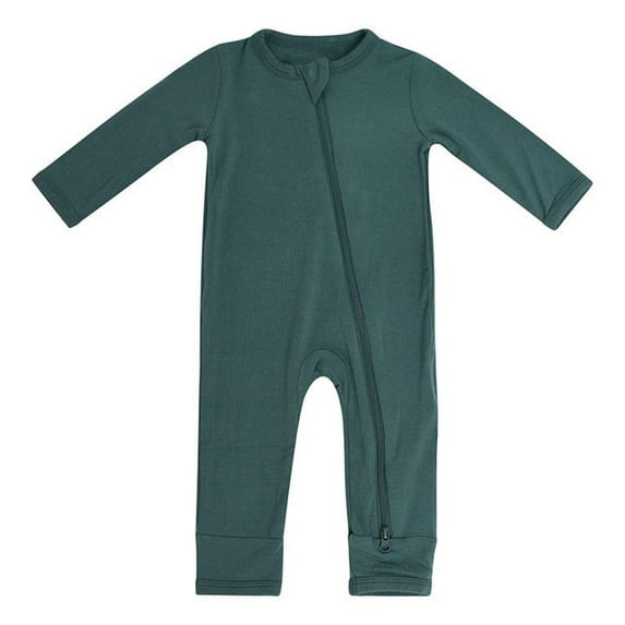 FNNMNNR Baby Romper Bamboo Fiber Baby Boy Girl Clothes Newborn Zipper Footies Jumpsuit Solid Long-Sleeve Baby Clothing 0-24M