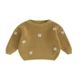 thumbnail image 1 of FNNMNNR Baby Round Neck Sweaters Long Sleeve Loose Knitted Pullovers, 1 of 7