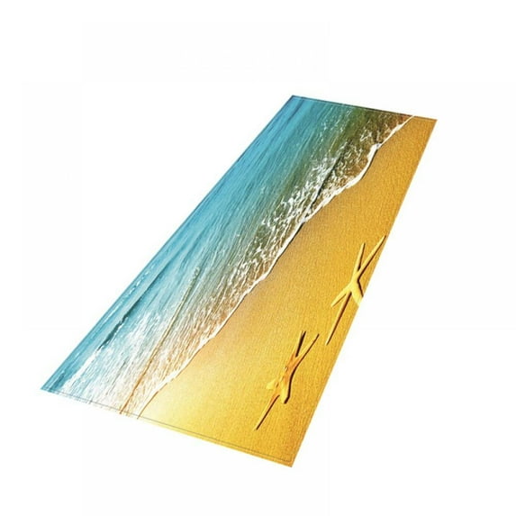 FNNMNNR Bath Mats for Bathroom Bathroom Mats Rugs No Silp Beach Starfish Sea Shell Washable Cover Floor Rug Carpets Floor Mat for Kitchen Bedroom Indoor 23.6X35.4in
