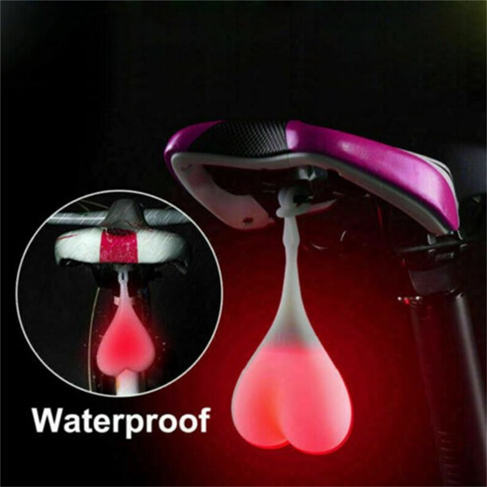 FNNMNNR Bike Tail Light Silicone LED Cycling Ball Creative Rear Light Night Essential Car Truck Warning Flash Bag Light Reflector Waterproof Heart Shaped Bicycle Seat Back Egg Signal Lamp