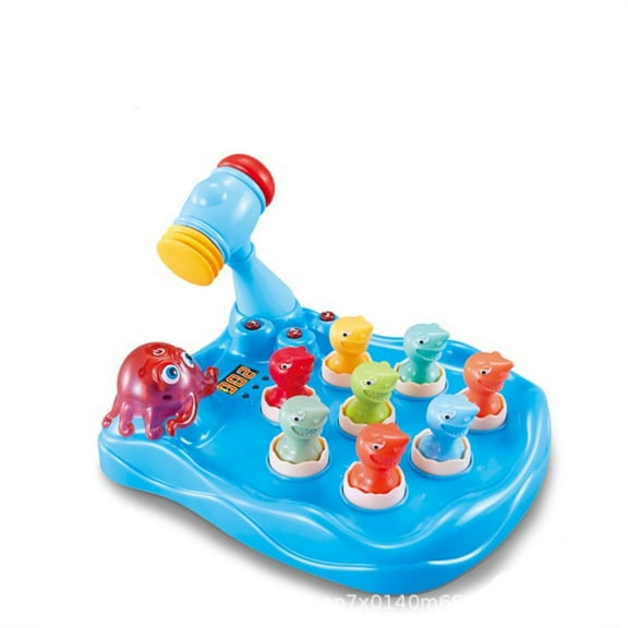 FNNMNNR Breakthrough Counting Shark Game with Light and Music Function Portable Interactive Hammering Game Whacking Hamster Toy