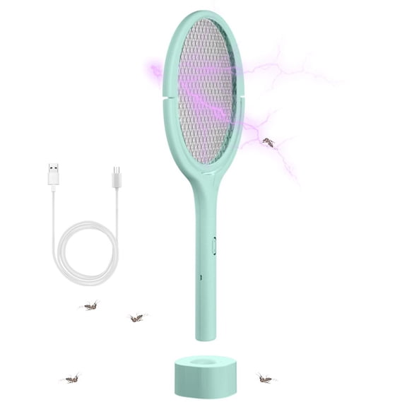 FNNMNNR Bug Zapper Racket  Mosquitoes Trap Lamp  5 in 1 Rechargeable Electric Fly Swatter  Mosquito Swatter for Indoor and Outdoor for Home  Bedroom  Kitchen  Patio