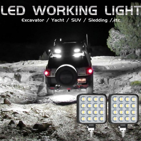 FNNMNNR Car LED Work Light 48 W DC 12/ 24 Volts 6000K White Truck Auto Bulbs