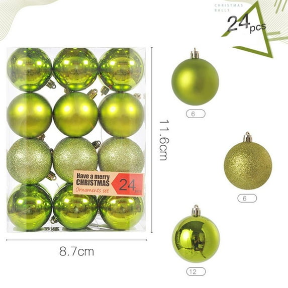 FNNMNNR Christmas Decorative Balls Christmas Tree Hanging Christmas Ball Hanging Decorations 24PCS(Silver)