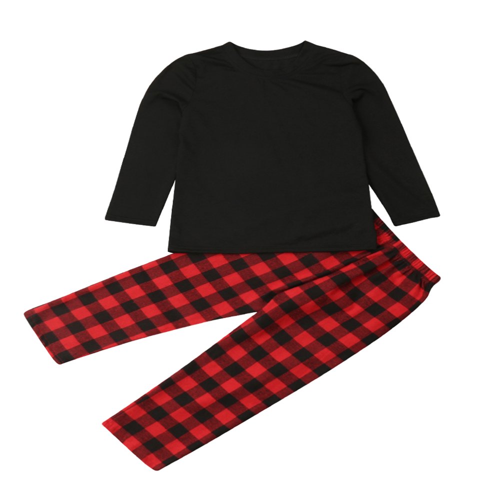 FNNMNNR Christmas Family Matching Pajamas Set Adult Kids Baby Tops