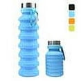 thumbnail image 1 of FNNMNNR Collapsible Water Bottle BPA Free, FDA Approved Food-Grade Silicone Portable Leak Proof Travel Water Bottle with Carabiner,Portable Leak Proof Sports Water Bottle, 18oz Blue, 1 of 7