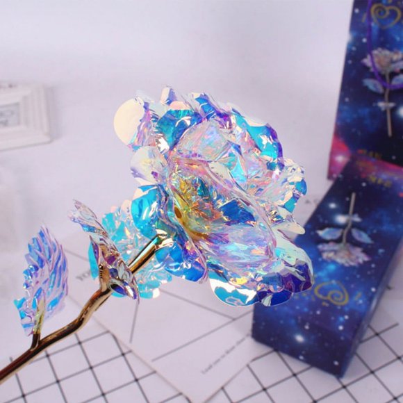 FNNMNNR Colorful Artificial LED Light Flower Galaxy Plastic Luminous Rose Unique Presents Valentine‘s Day Thanksgiving Mother‘s Day Girl‘s Birthday  Best Gifts for Her for Girlfriend Wife