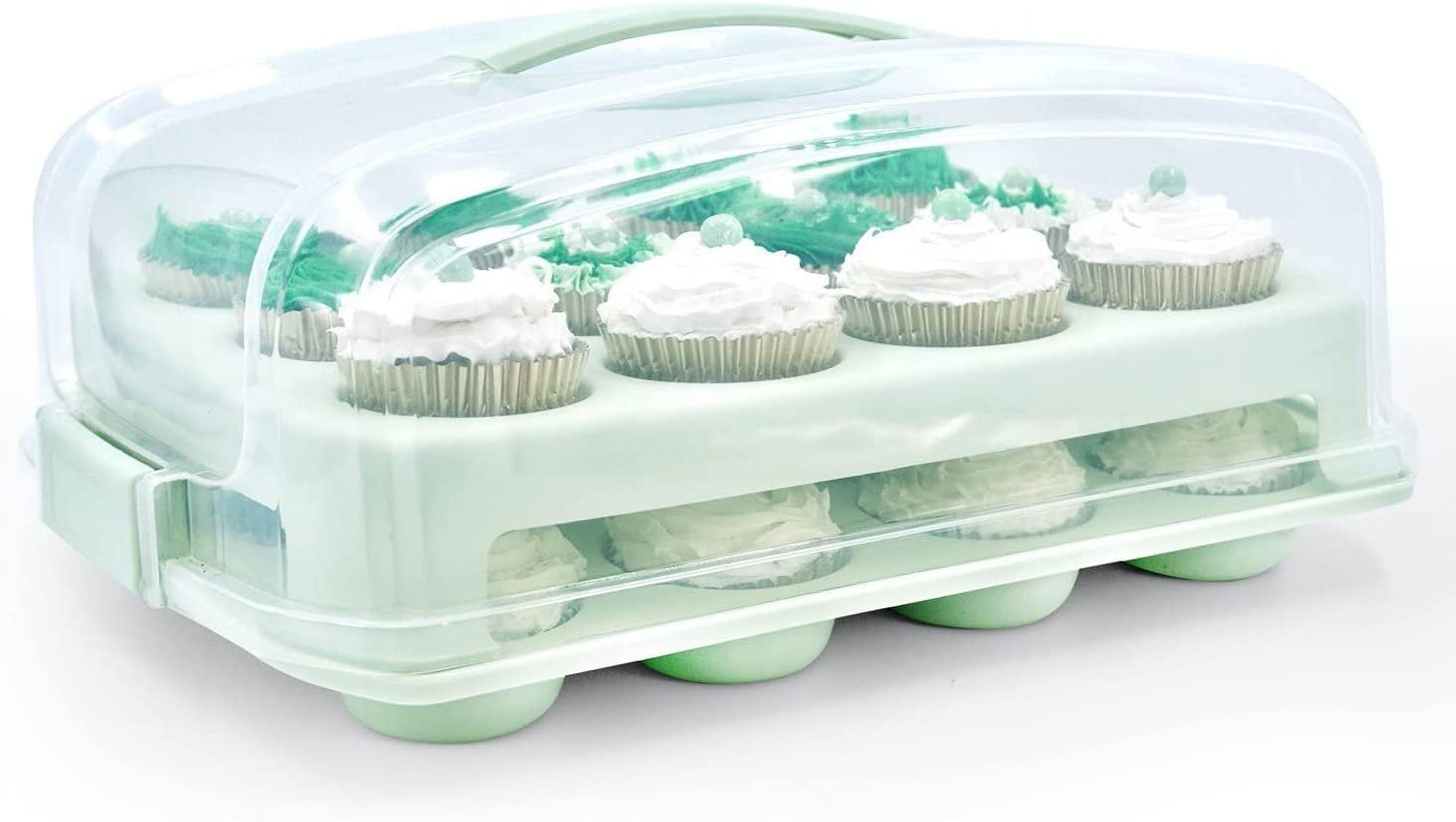 FNNMNNR Cupcake Carrier Carries 24 StandardSize Cupcakes Cupcake Traveler with Handle Airtight