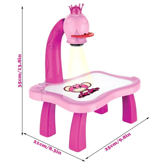 FNNMNNR Drawing Projector Table for Kids Drawing Board Doodle Sketch Pad Trace and Draw Projector Toy Writing Painting Learning Desk with Smart Projector with Light Music Home School Gift