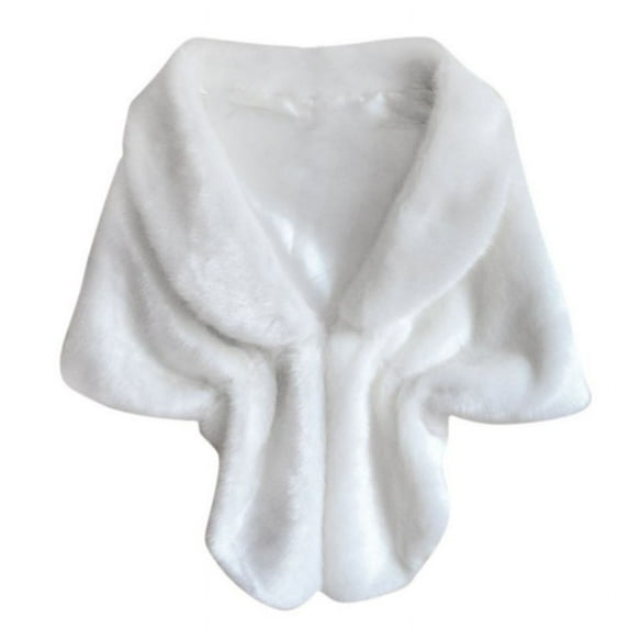 FNNMNNR Elegant Bridal Wedding Long Faux Fox Fur Long Shawl Stole Wrap Shrug Scarf YRD