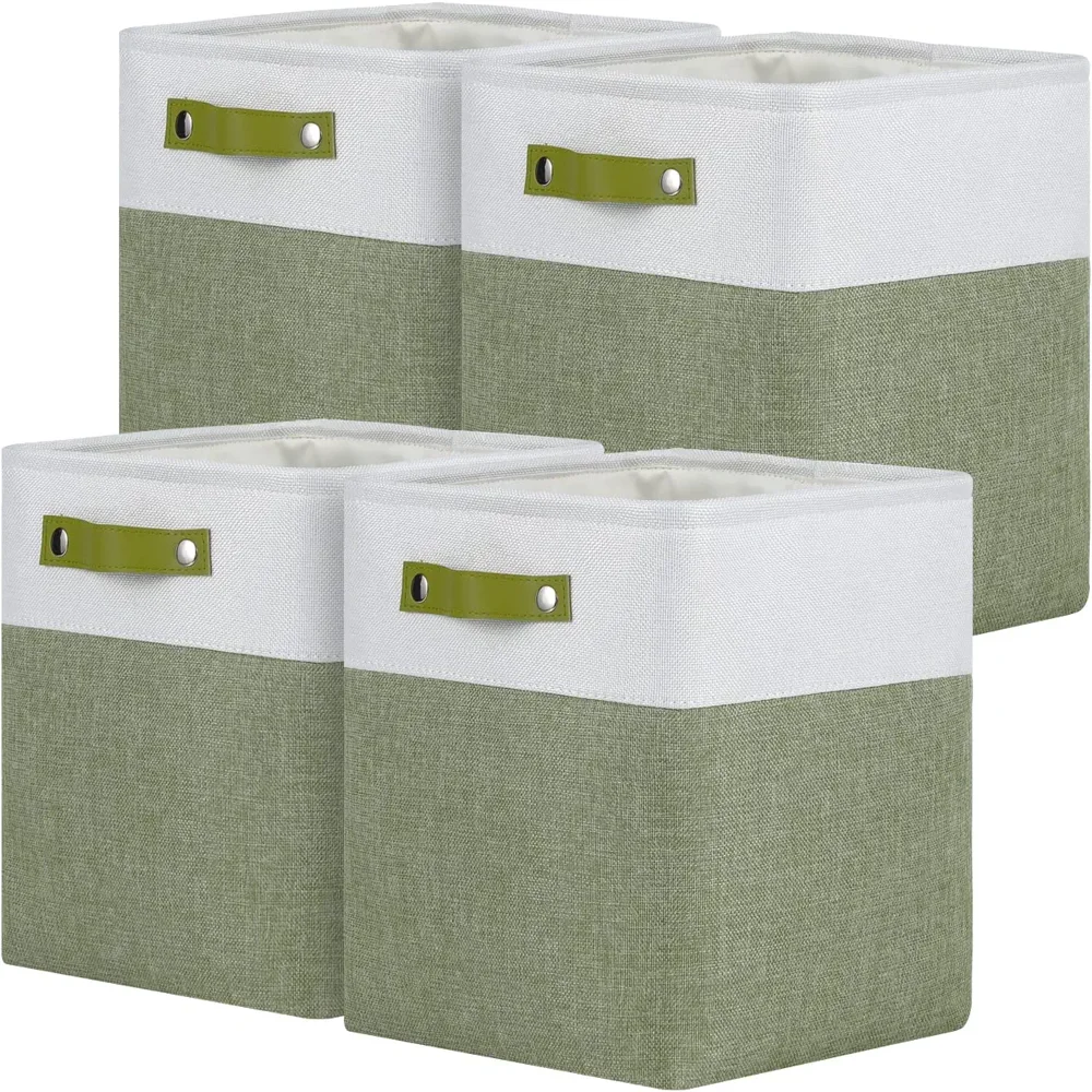 FNNMNNR Fabric Cube Storage Bins for Organizing Blankets Nursery Square