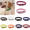 thumbnail image 1 of FNNMNNR Faux Leather Pure Color Cute Dog Pet Cat Puppy Collar Neck Adjustable Buckle, 1 of 10