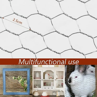 FNNMNNR Galvanized Hexagonal Chicken Poultry Wire Net 15.7x196.9inch Hexagonal Mesh Wire Garden Fence Protect Plants Vegetables for Backyard Fencing