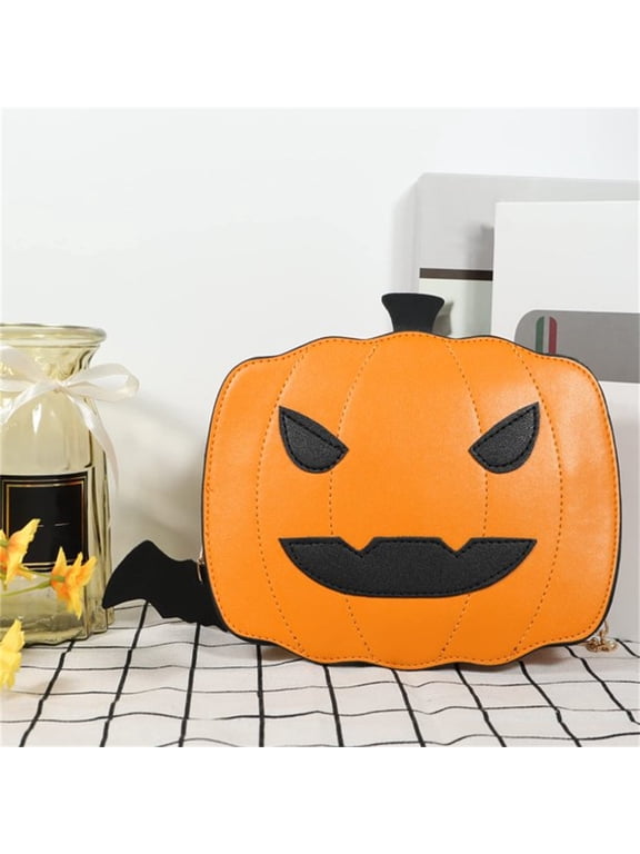 Girls Casual Halloween Pumpkin Shaped Demon Messenger Shoulder Bag Purse Handbag