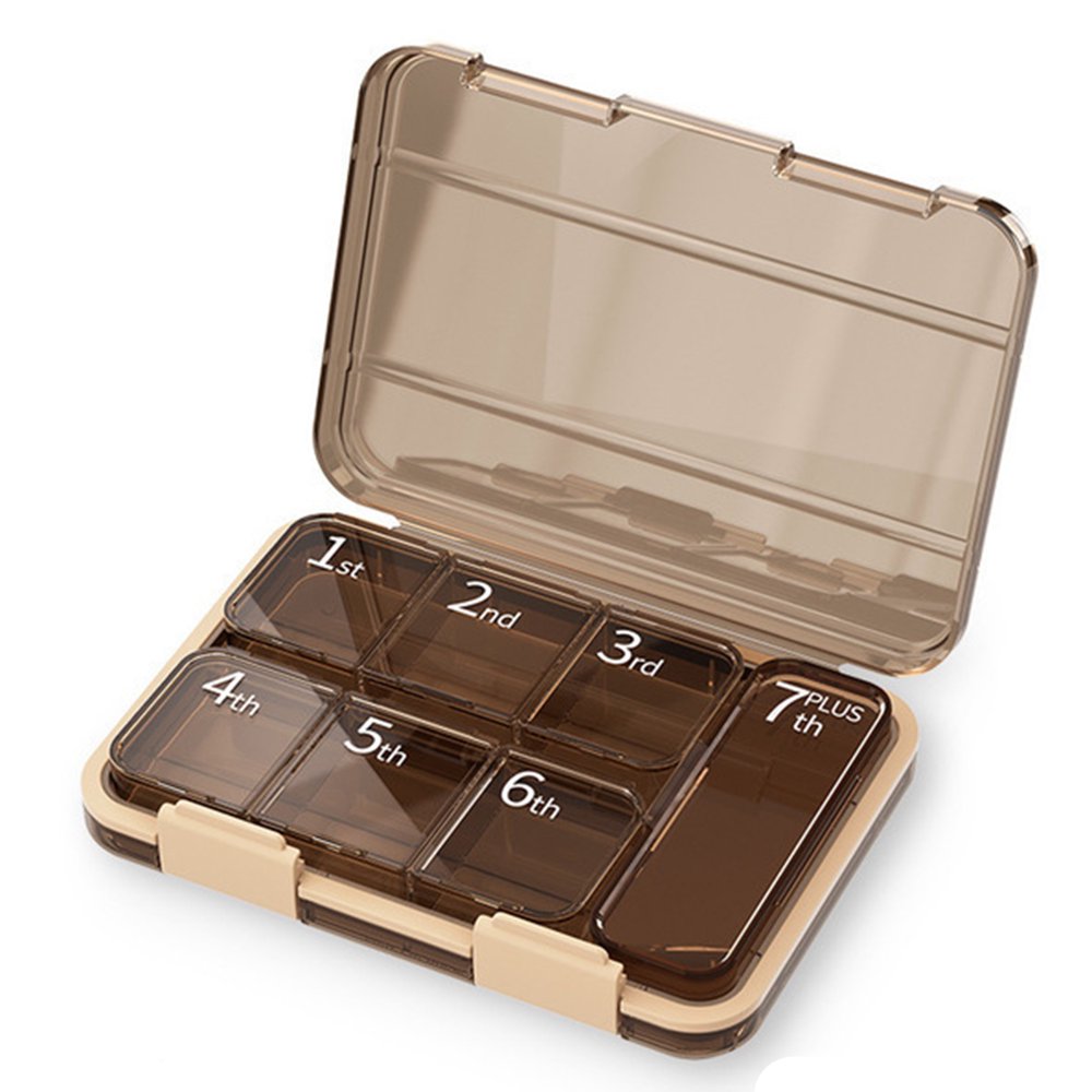 FNNMNNR Grids Weekly Pill Organizer 7 Day Leak Proof Medicine Container