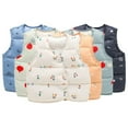 thumbnail image 1 of FNNMNNR Infant Boys Girls Lightweight Puffer down Vest Water Resistant down Coat Outwears Sleeveless Puffer Cartoon Vest Jacket with Buttons, 1 of 8