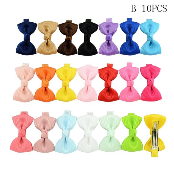 FNNMNNR 10Pcs 1.77 Inch Colorful Barrettes for Baby Girls Boutique Hair Clip Bows Ribbon Hairpins Hairgrip headwear For Children