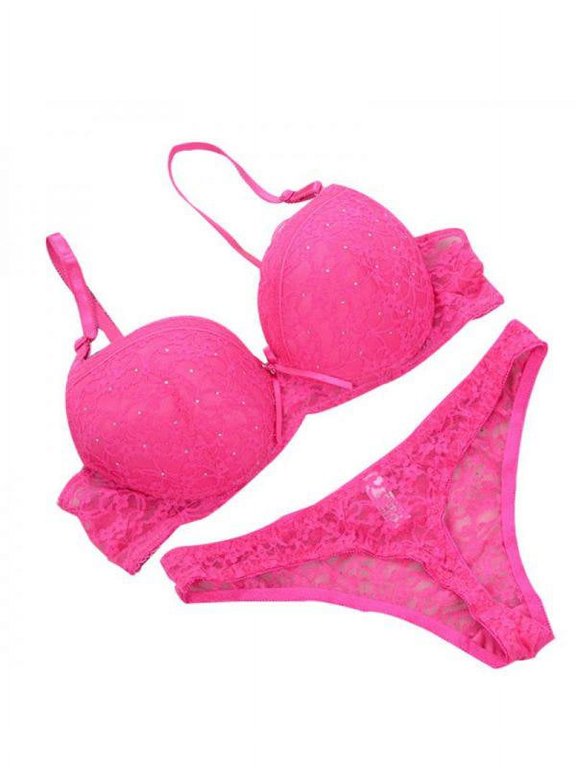 Lace Drill Bra Set Women Push Up Underwear Set Bra And Thong Set