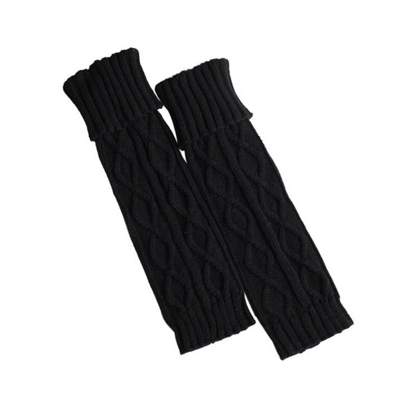 FNNMNNR Lady Winter Warm Leg Warmer Cable Knitted Crochet Long Socks Legging