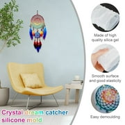 FNNMNNR Large Silicone Dreamcatcher Mold Epoxy Resin Split Dream Catcher Resin Mold Reusable Feather Ornament Making Mould for Living Room Window Decoration