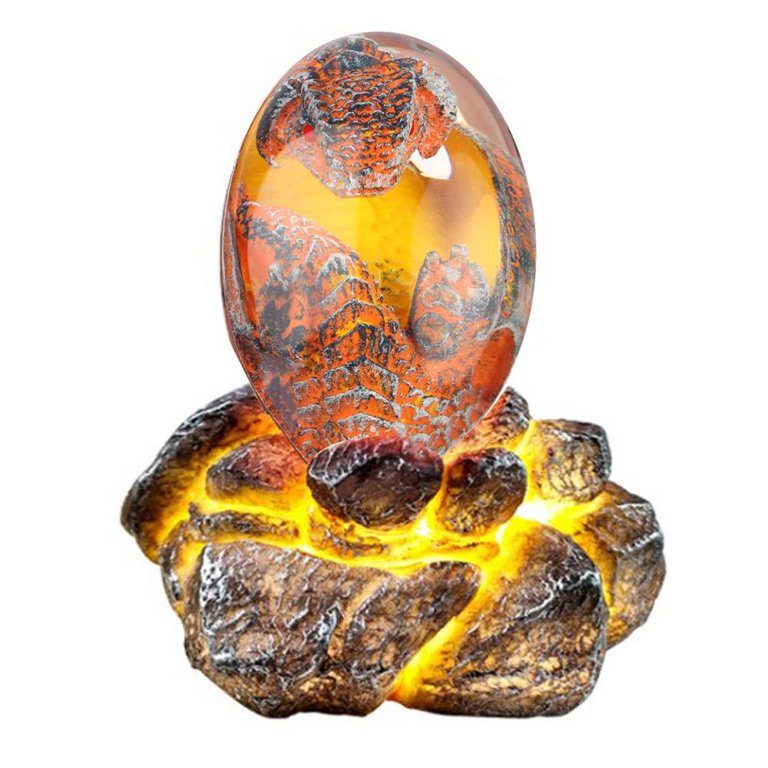 FNNMNNR Lava Dragon Egg with Display Base Crystal Resin Dragon Egg 