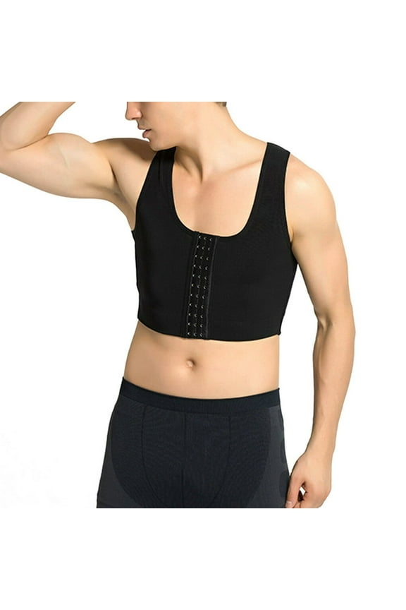 Men Control Chest Shapers Bra Posture Corrector Back Support Compression Vest