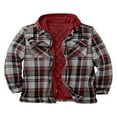 thumbnail image 1 of FNNMNNR Men‘s Hooded Quilted Lined Flannel Shirt Jacket Long Sleeve Plaid Zipper Button Up Coat Outwear, 1 of 5