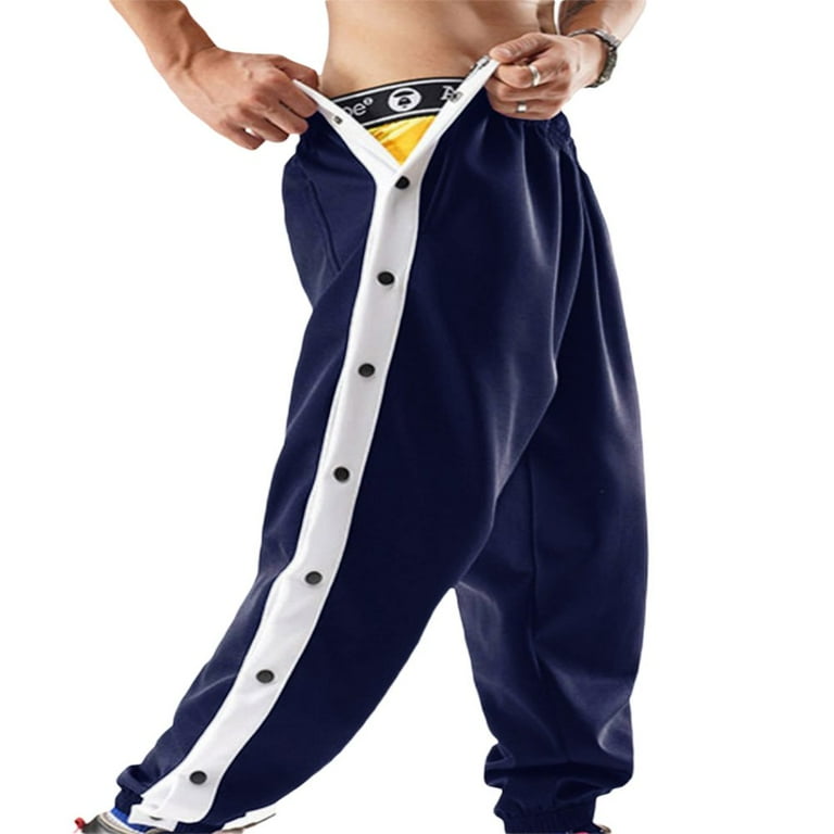 FNNMNNR Mens Tear Away Pants Loose Fit Basketball Casual Training