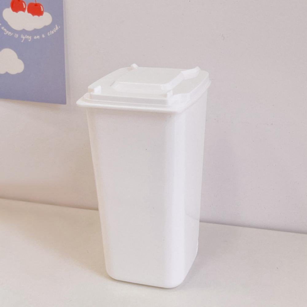 FNNMNNR Mini Trash Can with Lid Swing Top Small Trash Can Pen Holder